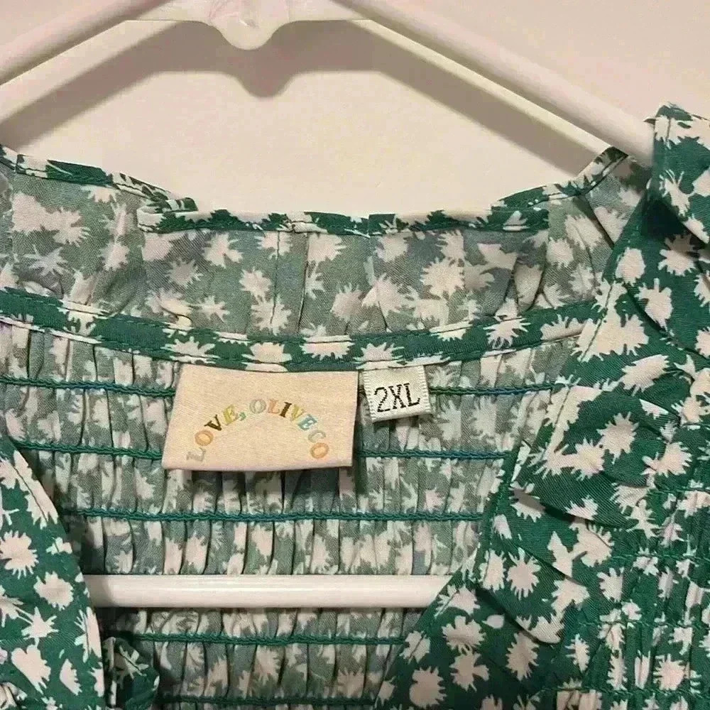 Green Tiered Floral Maxi Dress - Picture 6 of 10